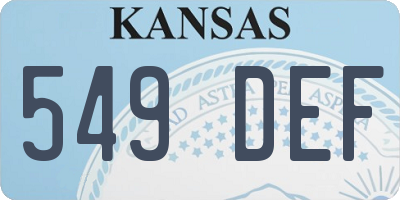 KS license plate 549DEF