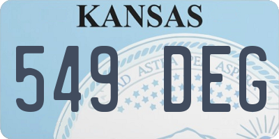 KS license plate 549DEG