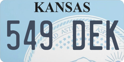 KS license plate 549DEK