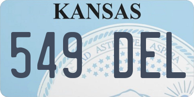 KS license plate 549DEL