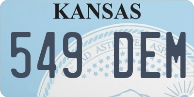 KS license plate 549DEM