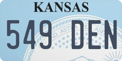 KS license plate 549DEN
