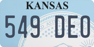 KS license plate 549DEO
