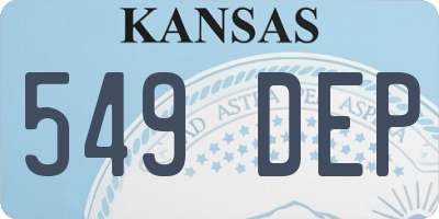 KS license plate 549DEP