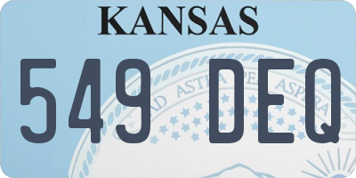 KS license plate 549DEQ