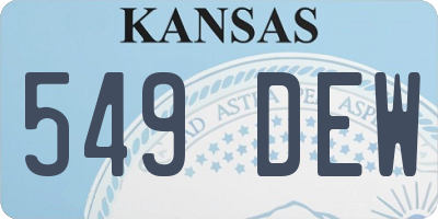KS license plate 549DEW