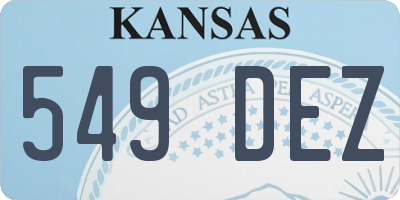 KS license plate 549DEZ