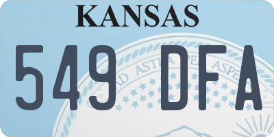 KS license plate 549DFA
