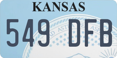 KS license plate 549DFB