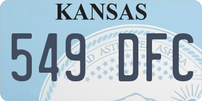 KS license plate 549DFC