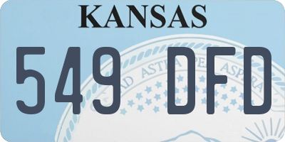 KS license plate 549DFD