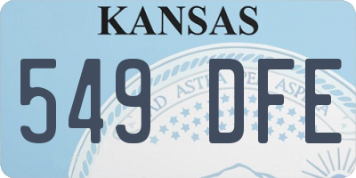 KS license plate 549DFE