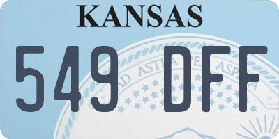 KS license plate 549DFF