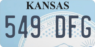 KS license plate 549DFG