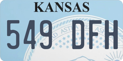 KS license plate 549DFH