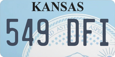 KS license plate 549DFI