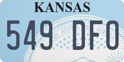 KS license plate 549DFO