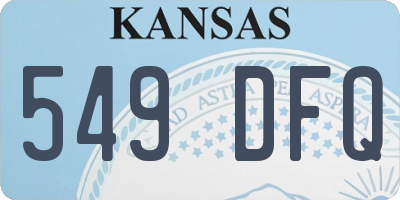 KS license plate 549DFQ