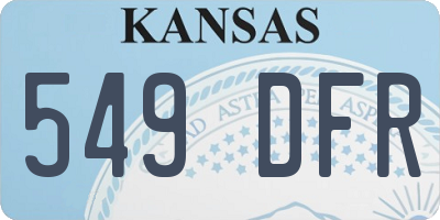 KS license plate 549DFR