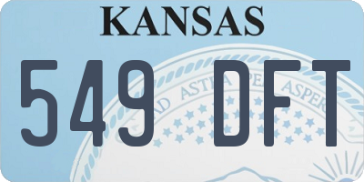 KS license plate 549DFT