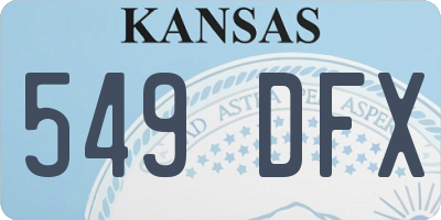 KS license plate 549DFX