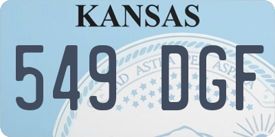 KS license plate 549DGF