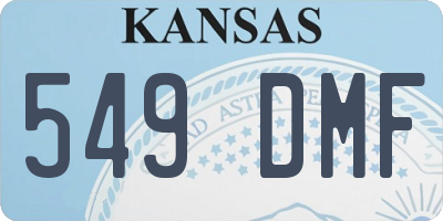 KS license plate 549DMF