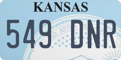 KS license plate 549DNR