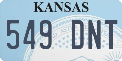 KS license plate 549DNT