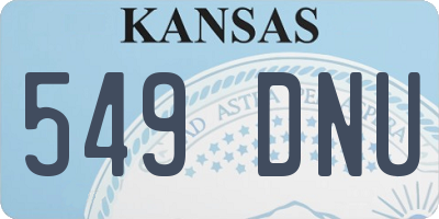 KS license plate 549DNU