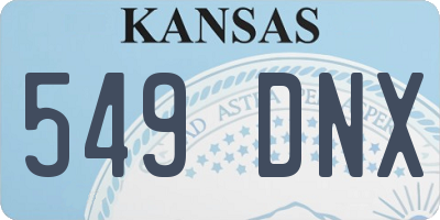 KS license plate 549DNX