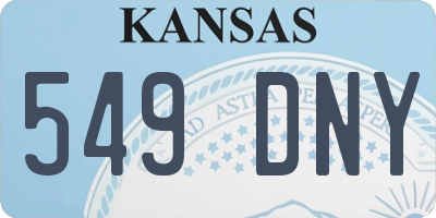 KS license plate 549DNY