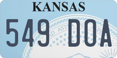 KS license plate 549DOA