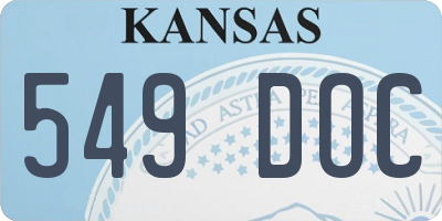 KS license plate 549DOC