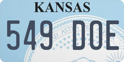 KS license plate 549DOE