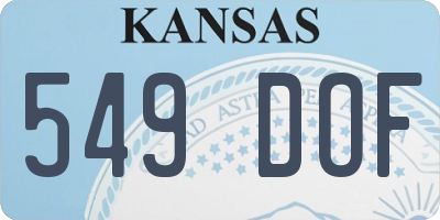 KS license plate 549DOF