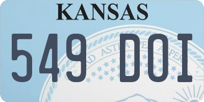 KS license plate 549DOI