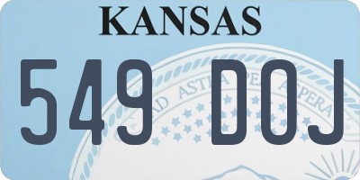 KS license plate 549DOJ