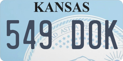 KS license plate 549DOK