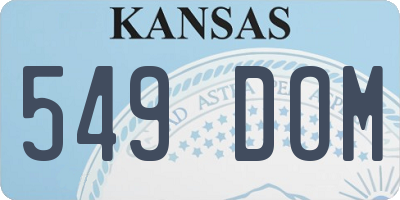 KS license plate 549DOM