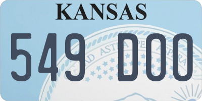 KS license plate 549DOO