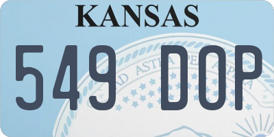 KS license plate 549DOP