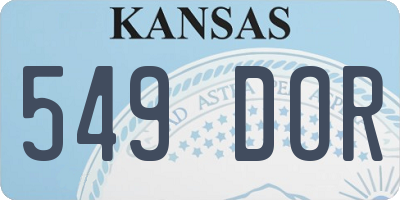 KS license plate 549DOR