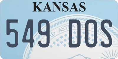 KS license plate 549DOS