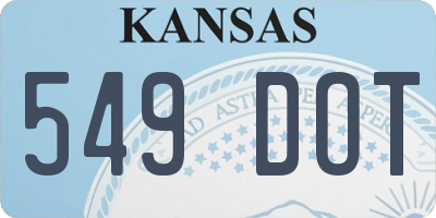 KS license plate 549DOT