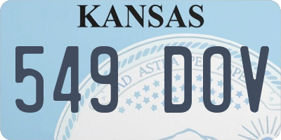 KS license plate 549DOV