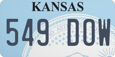 KS license plate 549DOW