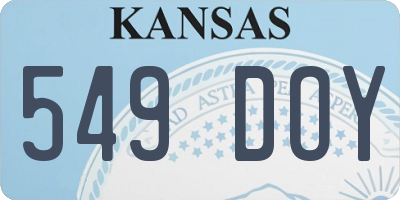 KS license plate 549DOY
