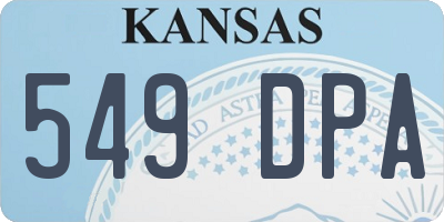 KS license plate 549DPA