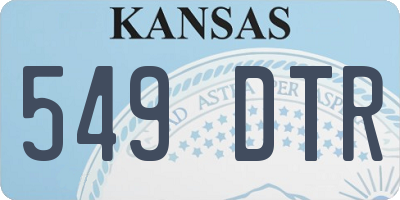 KS license plate 549DTR